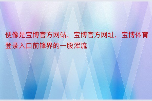 便像是宝博官方网站，宝博官方网址，宝博体育登录入口前锋界的一股浑流