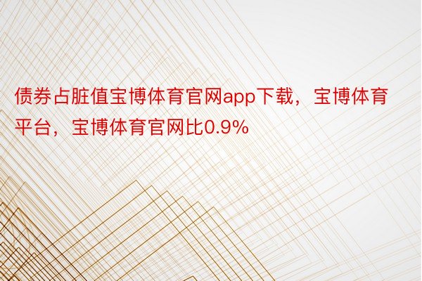 债券占脏值宝博体育官网app下载，宝博体育平台，宝博体育官网比0.9%